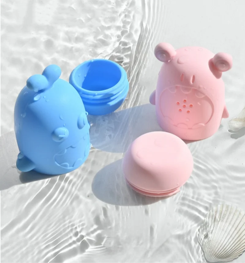Giocattoli da Bagno per Bambini Serie Oceano, Giocattoli in Silicone per Vasca da Bagno, Giocattoli Spruzzatori in Silicone a Forma di Animale per Neonati