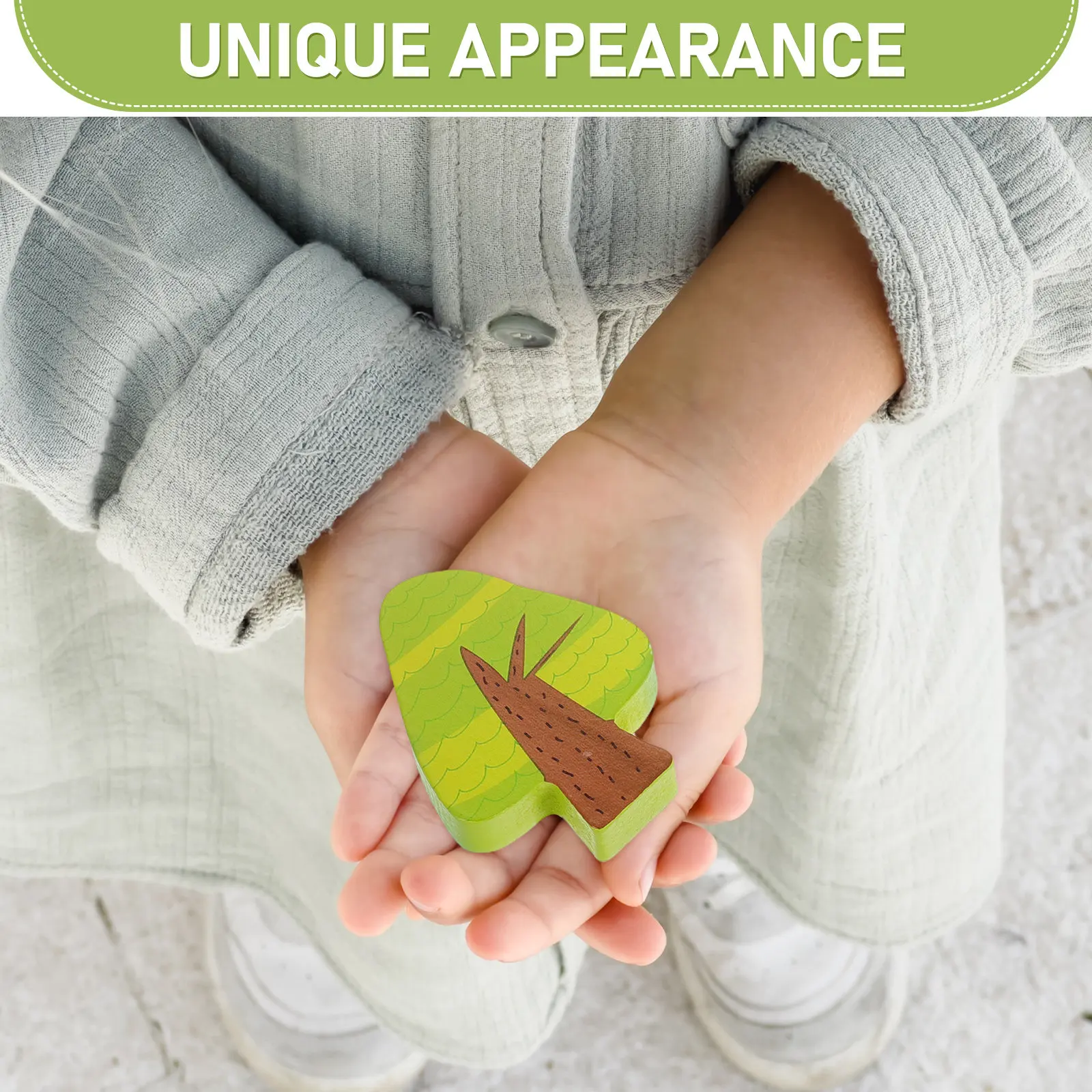 6 szt. Drewniane drzewka na szynę kolejową, akcesoria do sceny, miniaturowe, malowane, z naturalnego drewna, dekoracja do szyn kolejowych, drzewka na szyny.