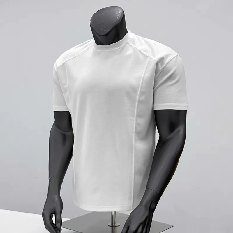 Summer Casual Space Cotton Deconstructed Patchwork ort Sve Fitn Sport T-irt round Ne Boxy Pure Cotton Rigorous To...
