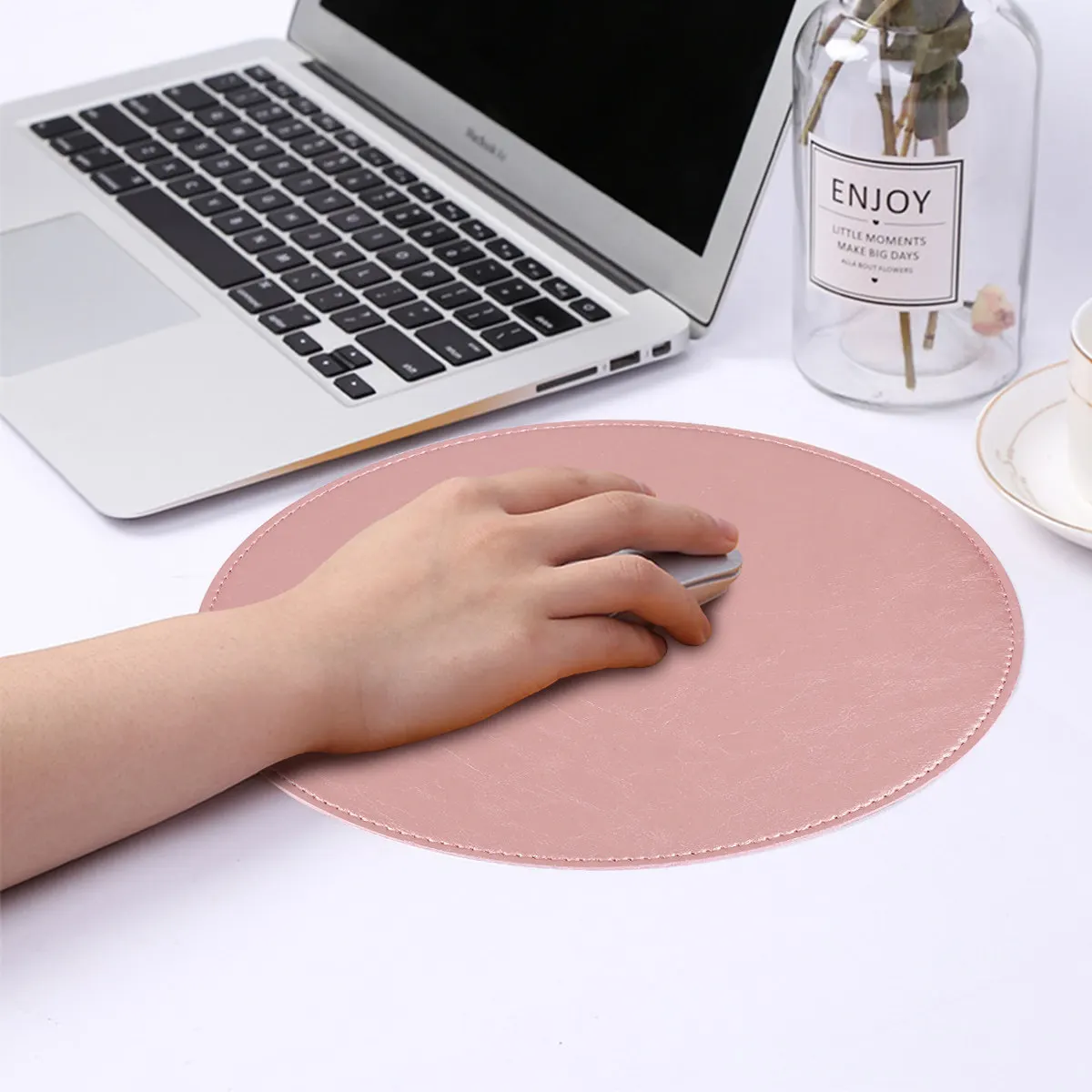 

Circular Mouse Pad High-Density Microfiber Surface Double-Sided Design for Gaming Office Home Use Smooth Glide Precise Tracking