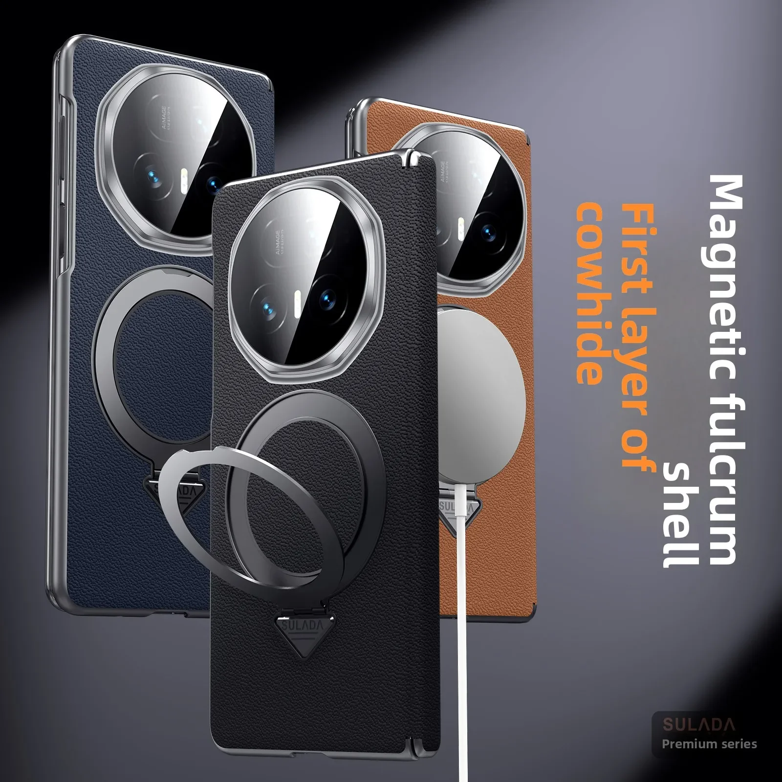 

Деловой роскошный кожаный чехол с верхним слоем и подставкой, приятный для кожи чехол от падения для Honor Magic V5 V3 VS3 MagSafe, чехол для беспроводной зарядки