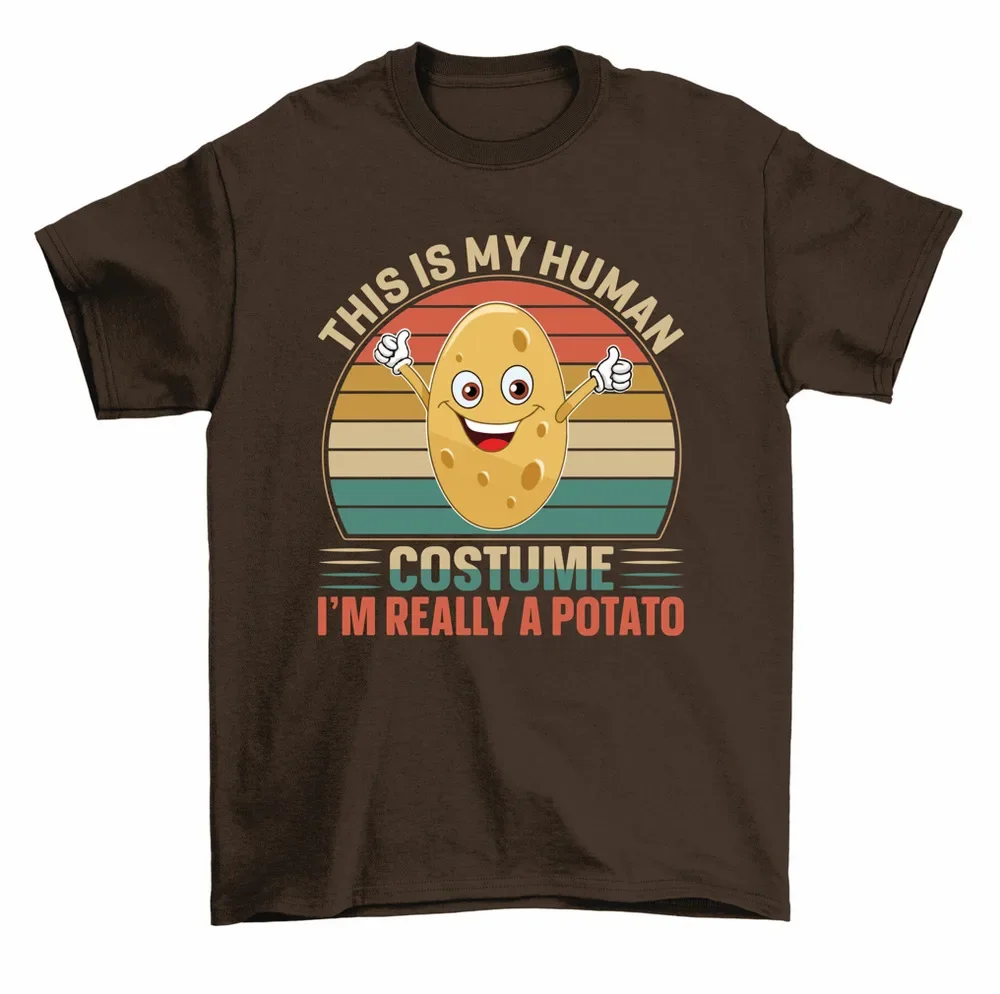 

Это мой костюм Человека, я действительно Картофельная футболка на Хэллоуин для мужчин и женщин, 2K, летние короткие рукава, 100% хлопок