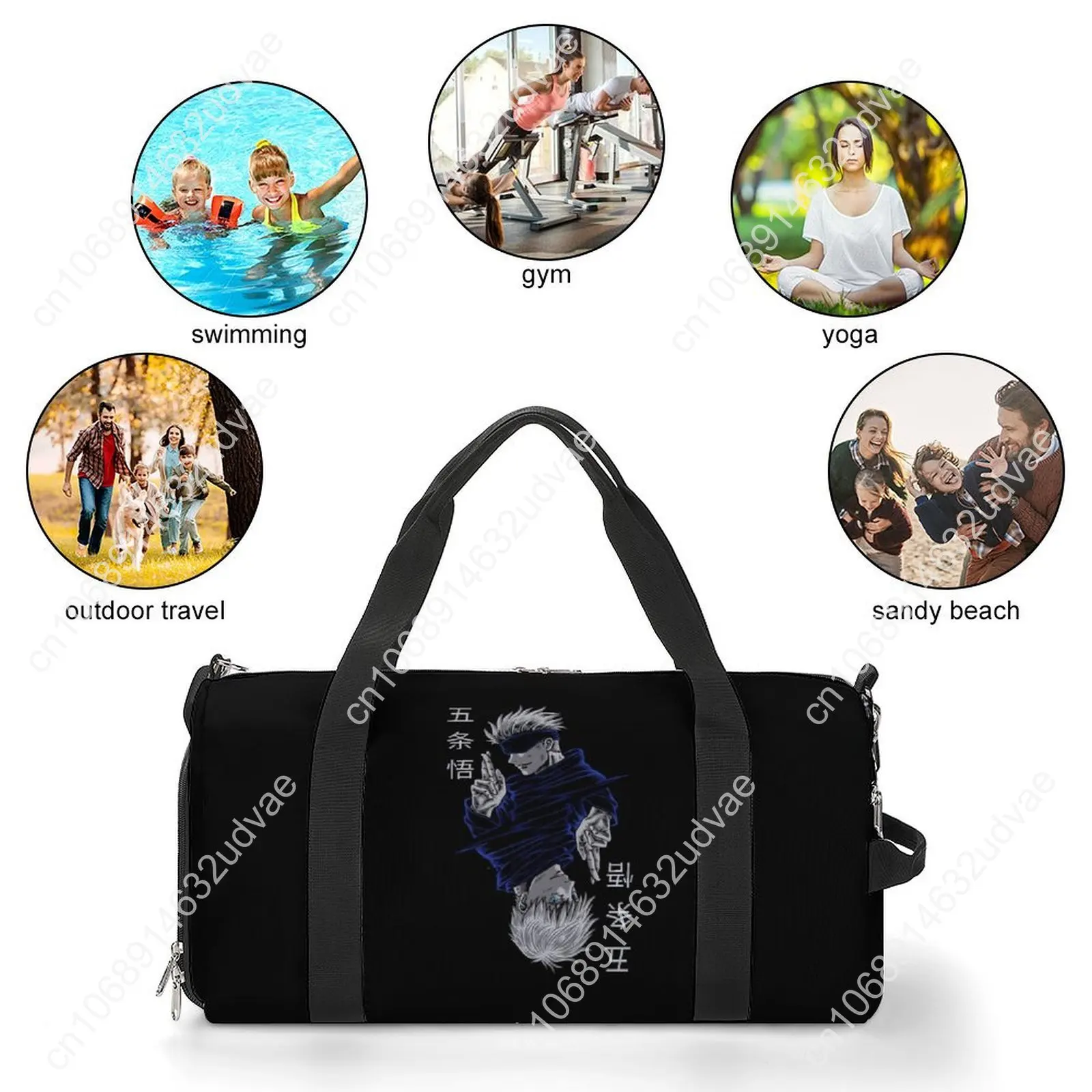 Gojo Senpai Anime Sport Bags Satoru Gojo JJK Large Capacity Gym Bag Waterproof Men Women Handbag Training Retro Fitness Bag