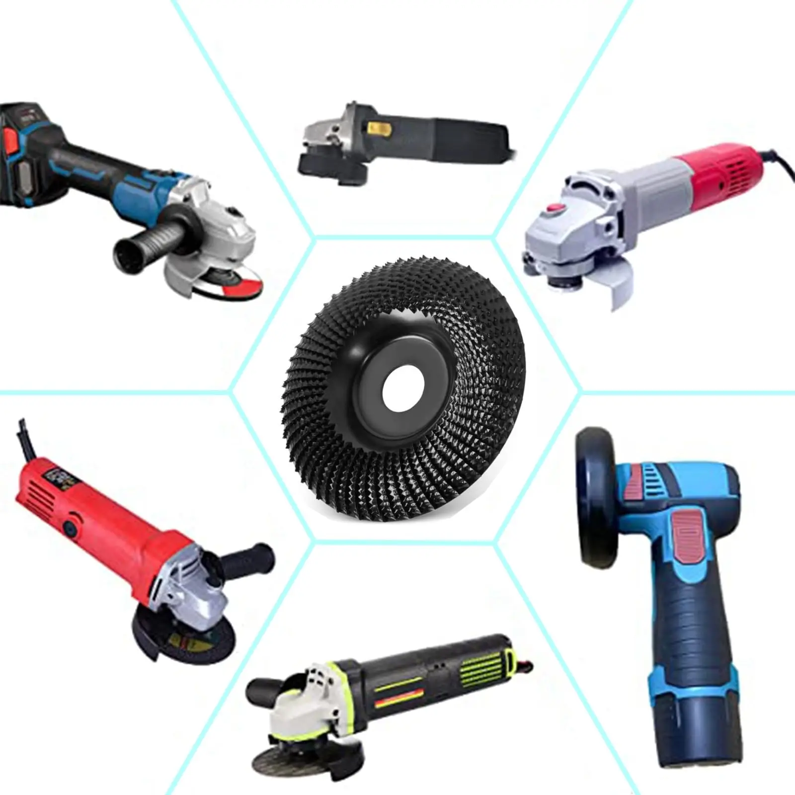 4 Inch Round Wood Angle Grinding Wheel Abrasive Disc Angle Grinder Carbide Coating 22mm Bore Shaping Sanding Carving Rotary Tool