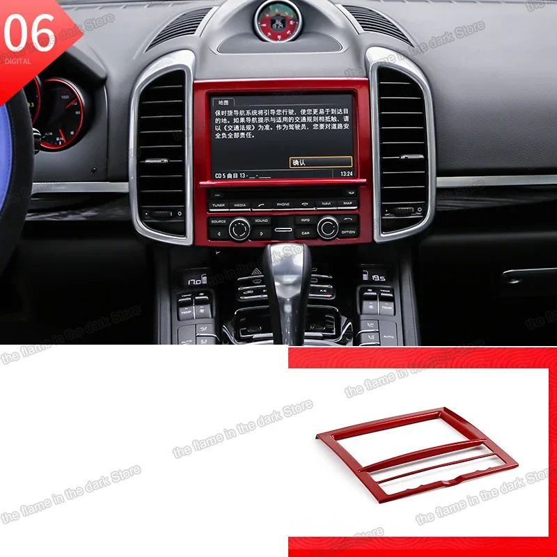 abs car dashboard navigation gps media screen frame trims for porsche cayenne 2011 2012 2013 2014 2015 2016 2017 chrome