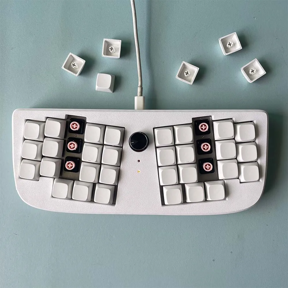 LE Chiffre Portable Split Layout 37 Key with Knob Dome Topre Switch Mini EC Capacitive Keyboard Wired VIAL Programmable