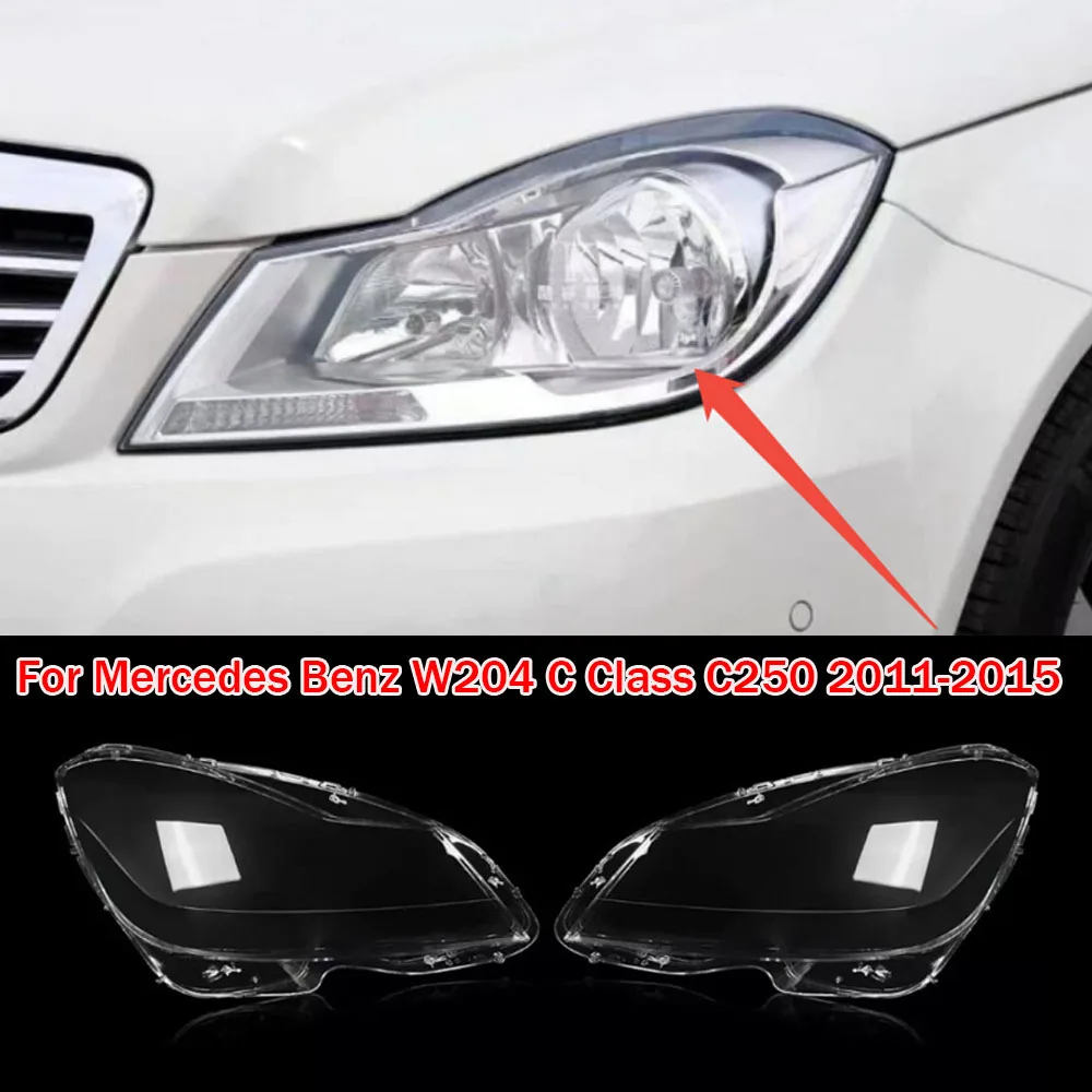 

Pair Car Headlight Shell Front Headlamp Cover Replacement Headlight Shell For Mercedes Benz W204 C Class C250 2011-2015