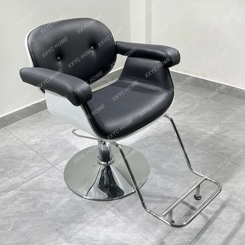 

Luxury Leather Chair Barbershop Vintage Swivel Barber Chair Makeup Hairdressing Cadeira Commercial Furniture