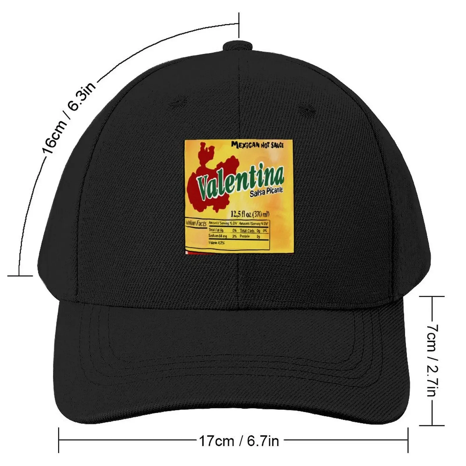 Valentina Mexican Hispanic hot sauce sticker design Baseball Cap Fashion Beach Sports Cap Hat Beach Elegant Women's Hats Men's