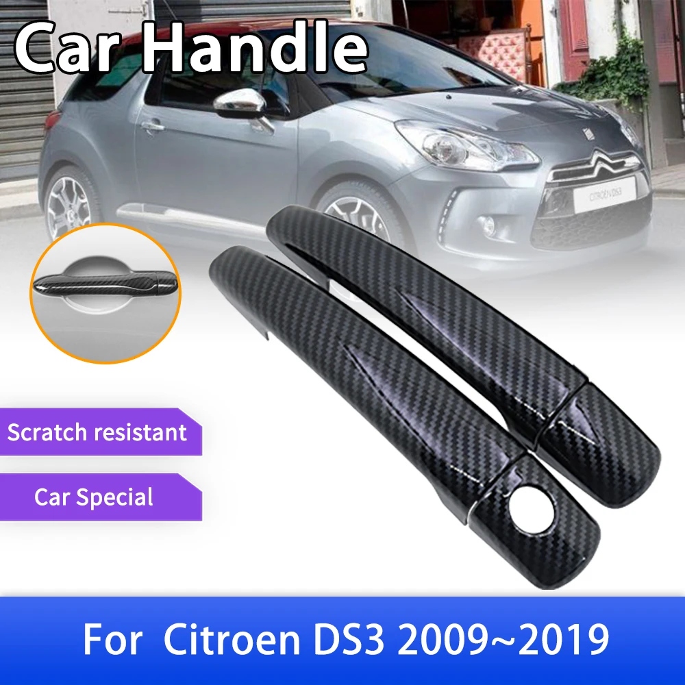 

Carbon Fiber Door Handle Cover Catch Trim for Citroen DS3 DS 3 2009~2019 Car Accessories Styling Stickers 2011 2012 2013 2017