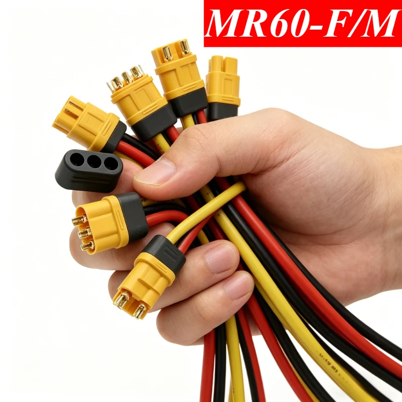 MR60-F/M Motor ESC 3pin Plug for Model Aircraft Power Batteries Male and Female Connectors 30A High Current 500V Charging Head