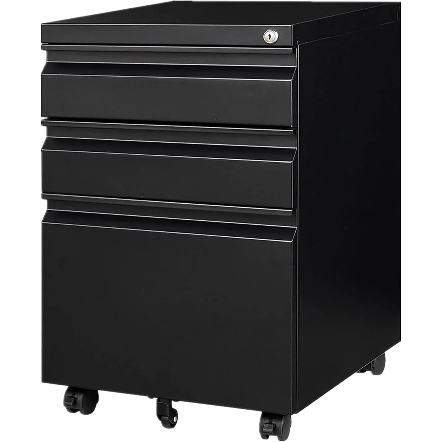 3 Drawers File Cabinet with Lock Metal Vertical File Cabient with Wheels Mobile File Cabinet for Office Home,Assembly Required