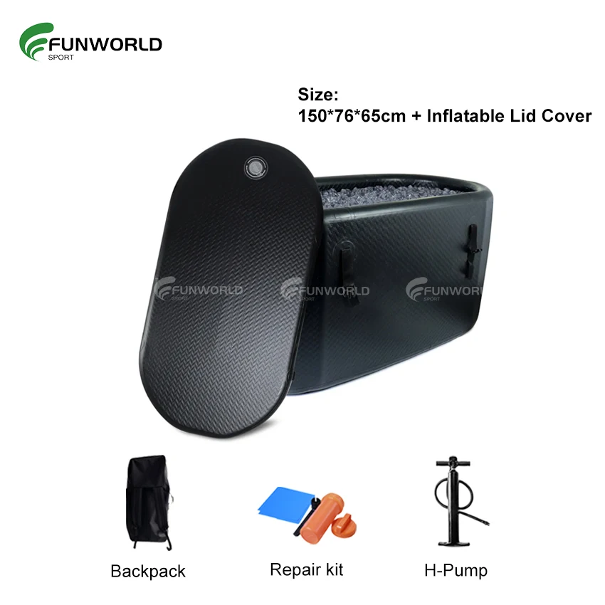 حوض استحمام قابل للنفخ بغرز متدلية، نظام حوض استحمام ثلجي قابل للنفخ مع مبرد مياه