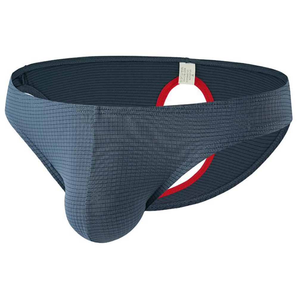 Men Plaid Brief Behind Open Butt LowRise Sexy Underwear Lingerie U Pouch Panties  Jockstrap Hombre Briefs Lingerie T-back Underp