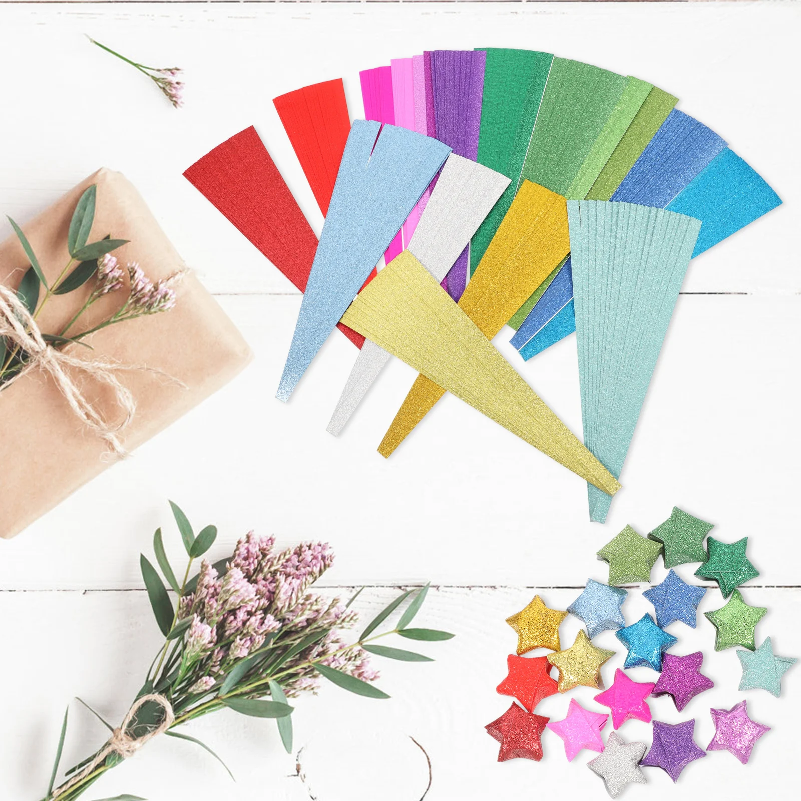 ورق نجوم اوريغامي ملون لامع يمكنك صنعه بنفسك من أوراق الحرف اليدوية لصنع الحرف اليدوية ورق تزيين هدية مهرجان الحفلات #6
