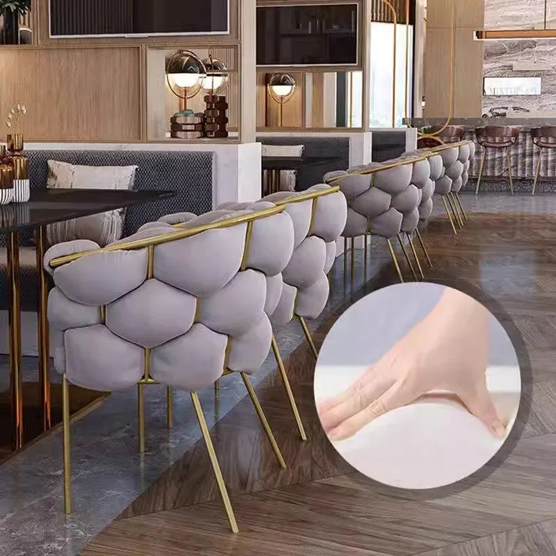 Internet-Famous Teenage Luxury Vanity Stool Nordic Dining Chair Bedroom Armchair Manicure Chair for Living Room for Negotiation