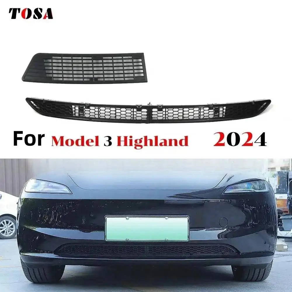 

For Tesla Model 3 Highland 2024 Lower Bumper Anti Insect Net Anti Dust Proof Inner Vent Grille Cover Insect-proof Front Cover