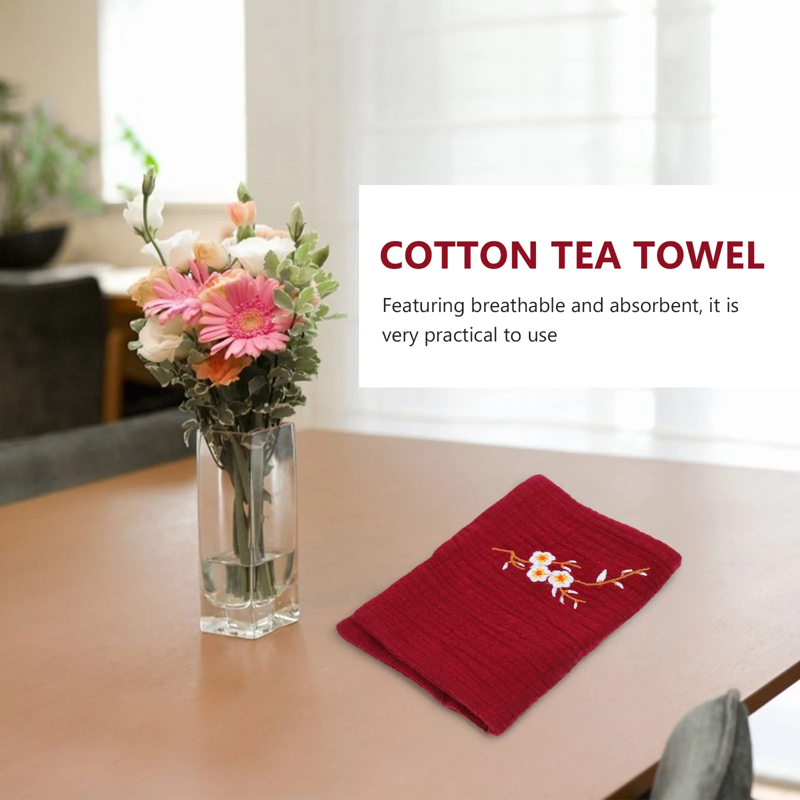 

2Pcs Household Wiping Towel Crafted Workmanship Fine Texture Gentle Hand Feel Kitchen Duster Cotton Tea Towel Multipurpose