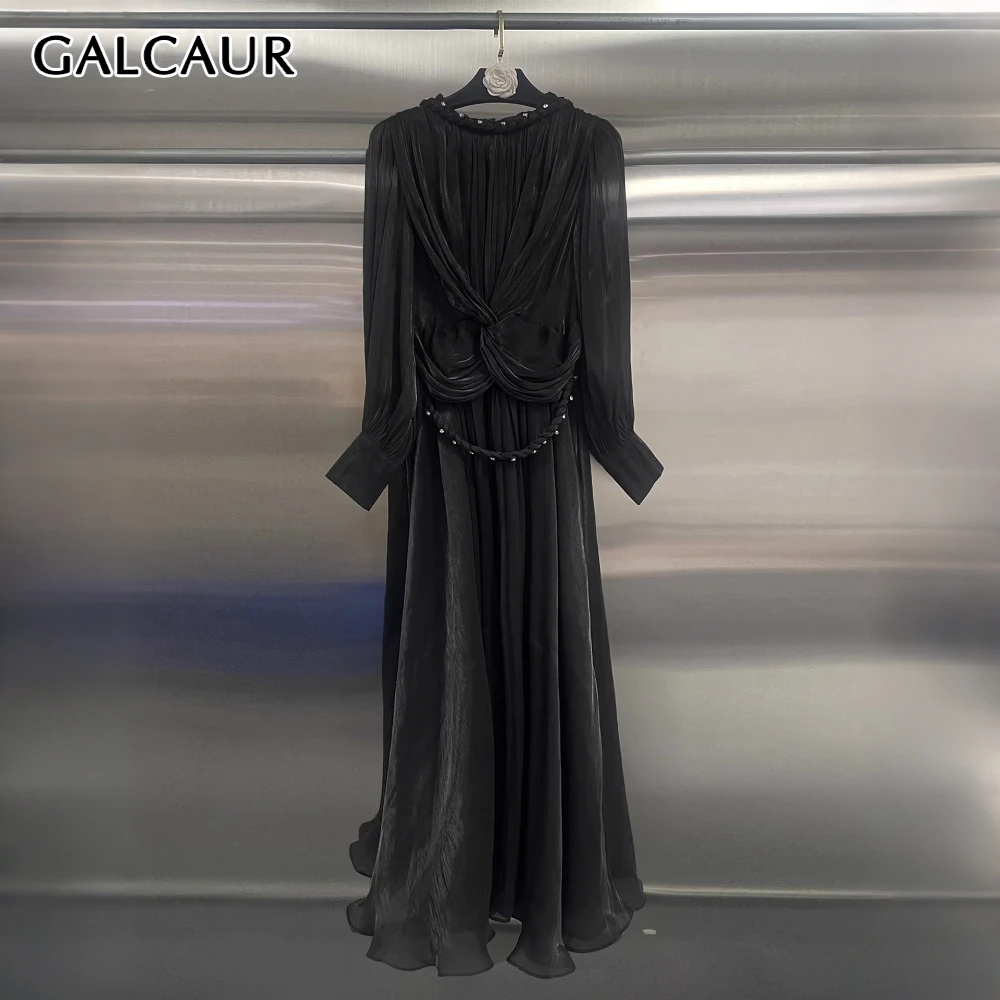 

Новое поступление: Элегантное женское платье GALCAUR с длинным рукавом, круглым вырезом, свободного кроя, в стиле французской моды, осенняя коллекция