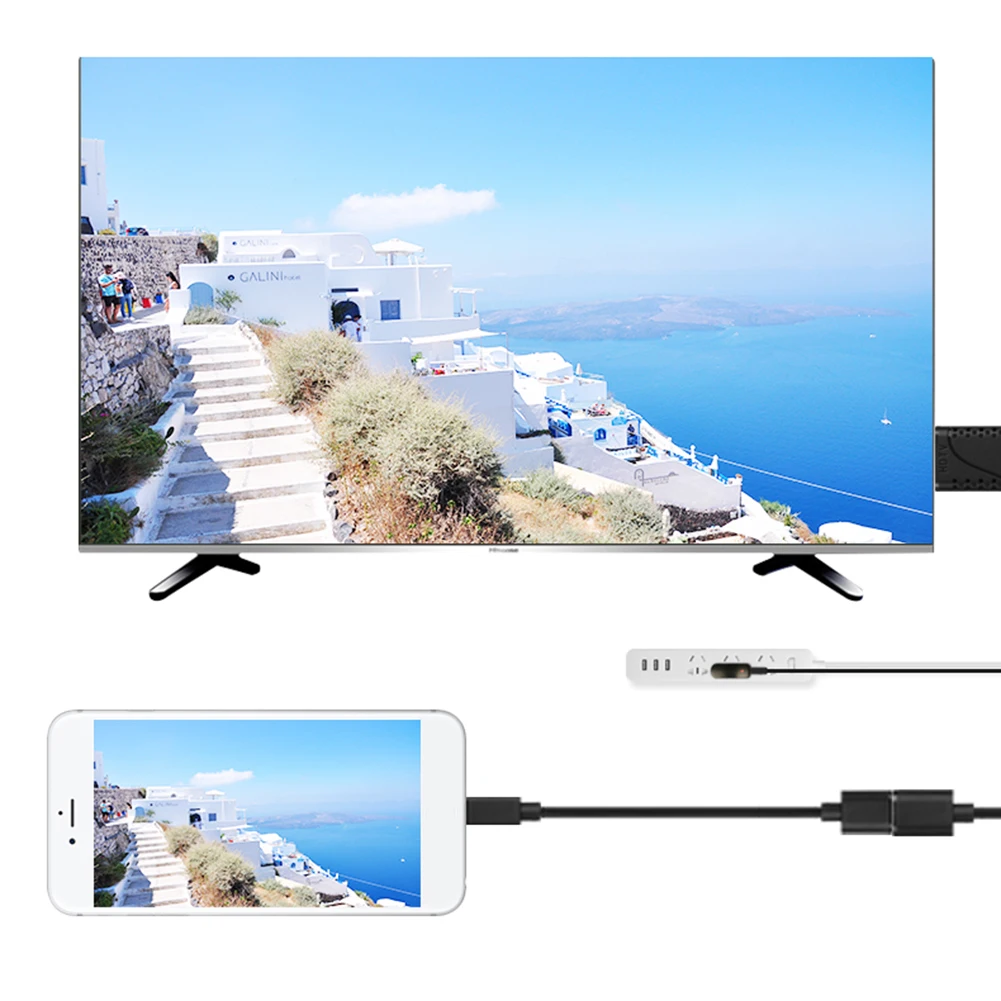 2 في 1 USB أنثى إلى كابل ذكر متوافق مع HDMI التوصيل والتشغيل 1080P HD TV العارض يعرض محول آيفون أندرويد