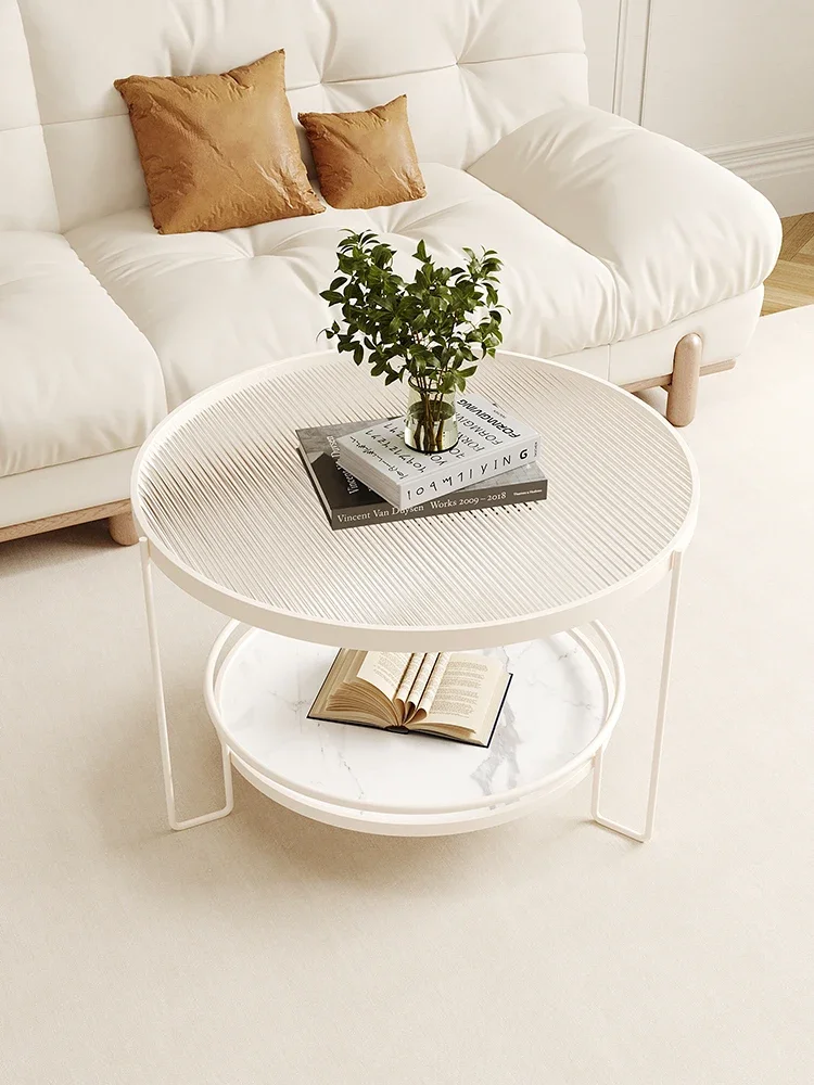 

Changhong tempered glass coffee table, small living room, circular household, minimalist mini table, modern and luxurious