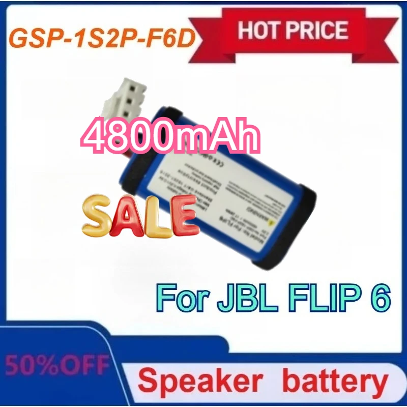 

New upgraded 3.7V 4800mAh GSP-1S2P-F6D For JBL Flip 6 Speaker Replacement Battery
