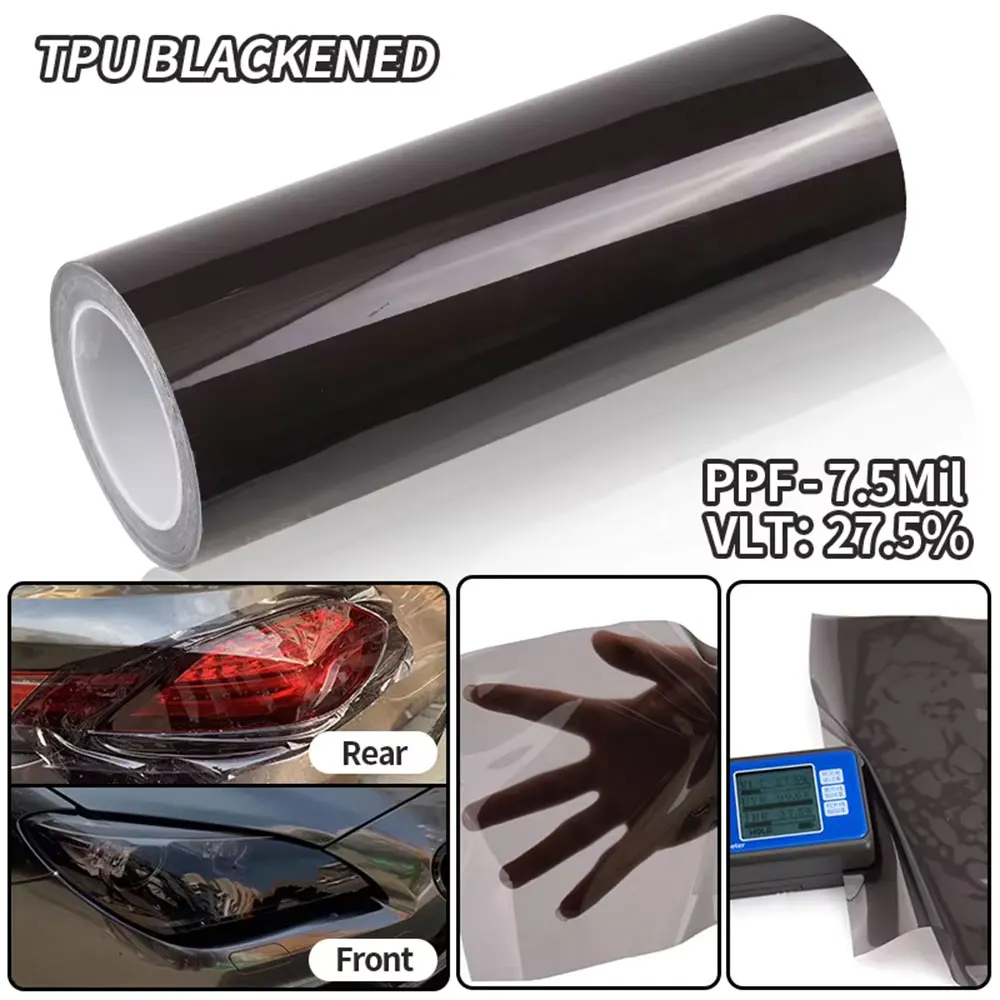 

Hot Selling TPU Automotive Headlight Taillight Protection Film PPF Grey Black Smoky Black Transparent Anti-scratch Car Sticker
