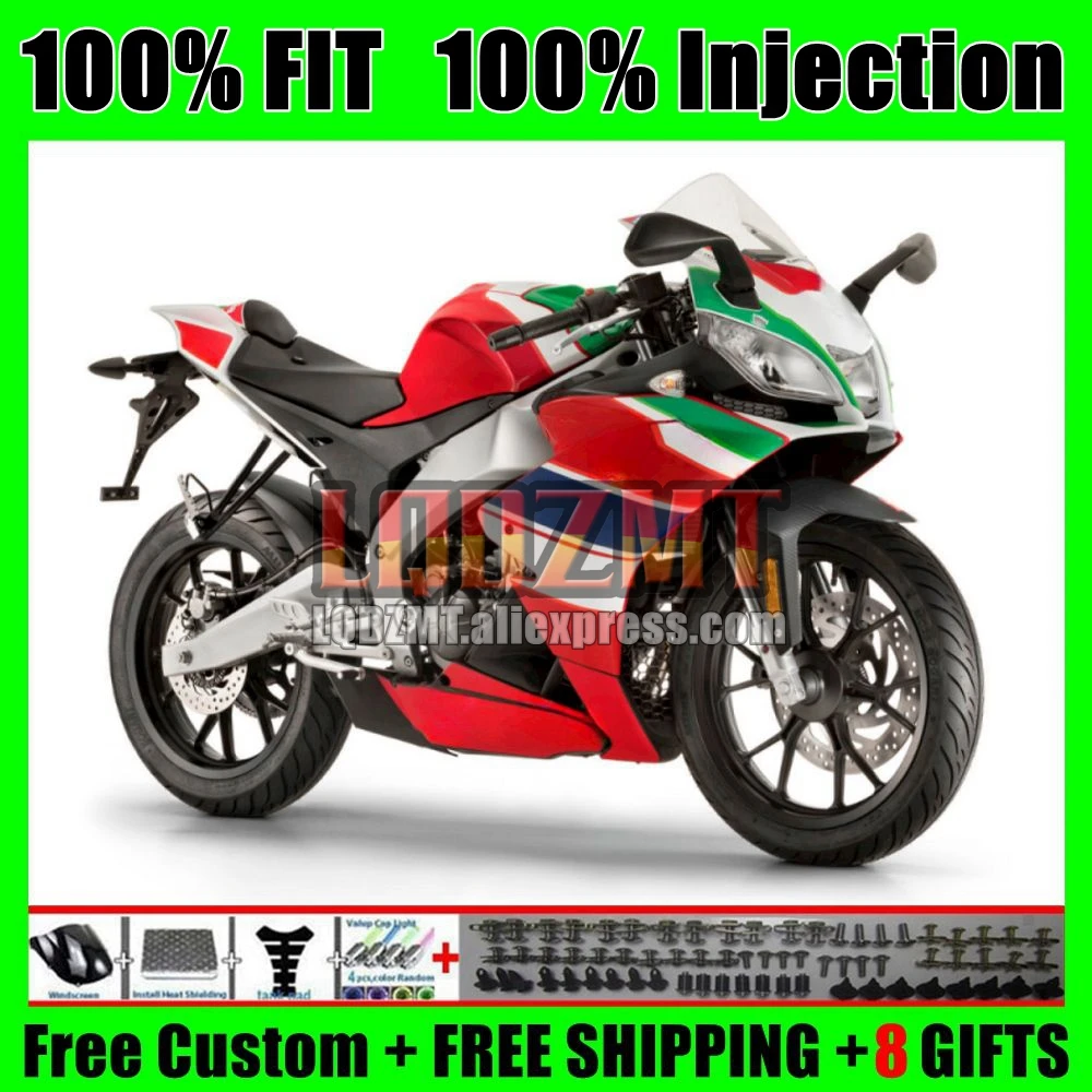 Injection For Aprilia RS4 RSV 1000 R RSV1000 115No.4 RSV1000R 09 Red green 10 11 12 13 14 15 2010 2011 2012 2013 2015 Fairing