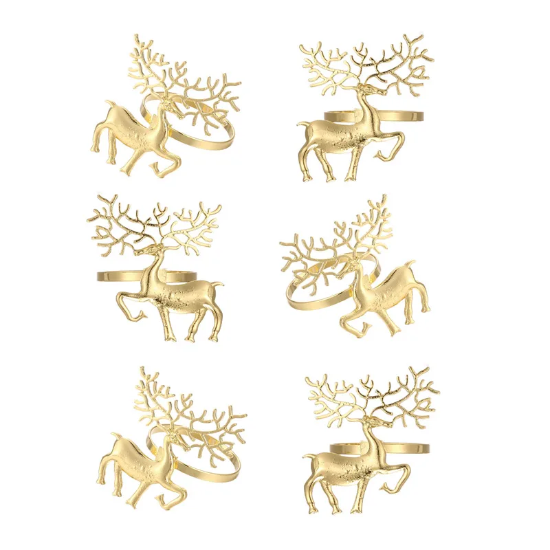 Christmas Decorations Napkin Ring Durable Delicate Deer Napkin Ring Holder For Restaurant Christmas Party Dinner