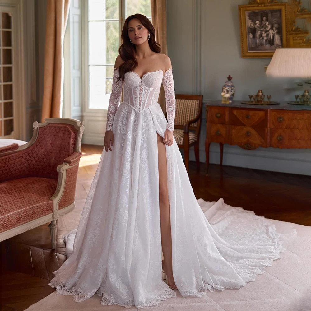 Customized Sweetheart Wedding Dress A-line Backless Lace Bridal Dresses For Wedding свадебное платье