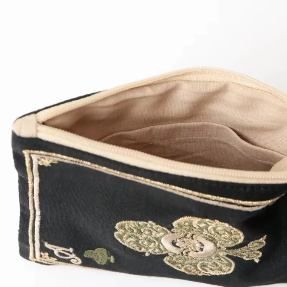 New Hand-embroidered Cosmetic Bag Ethnic Style Portable Fringed Storage Bag Playing Card Pattern Retro Japanese Bag