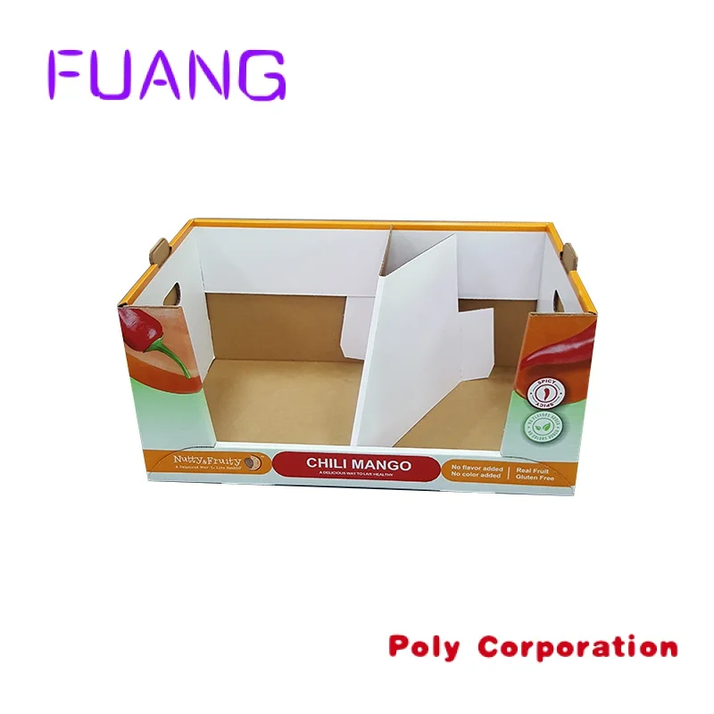 Custom  Warehouse Supermarket WM Pdq Corrugated Stackable Storage Box Parts Picking Bin Large Stacking Cardboard PDQ Stacked Bin