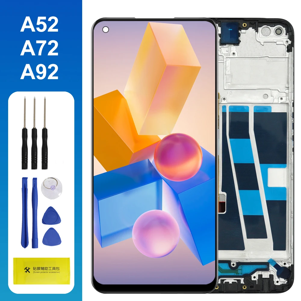 ЖК-экран для OPPO A52 CPH2061 ЖК-дисплей с сенсорным экраном для OPPO A72 CPH2067 A92 CPH2059 Цифровой экран со заменой рамки