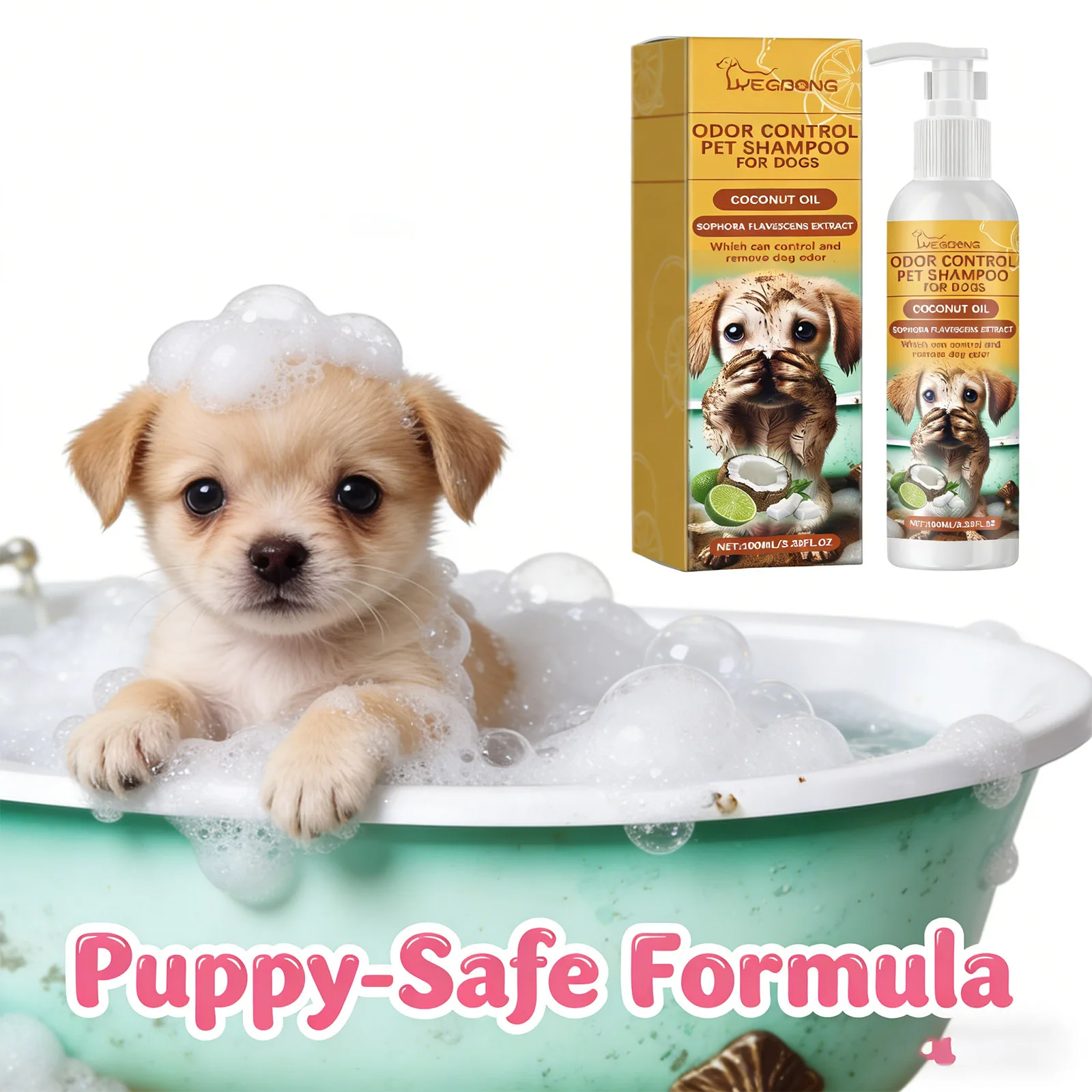 Champú Hipoalergénico para Perros, Elimina Manchas, Elimina Olores Corporales, Alivia la Picazón, Suaviza el Pelo Sin Enredos, Champú de Limpieza para Mascotas
