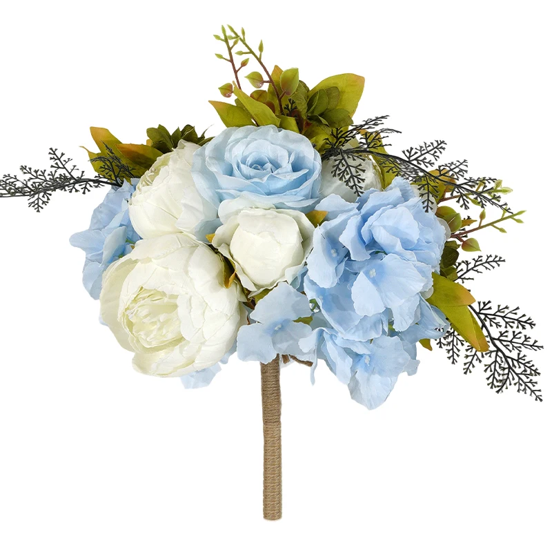 

White Rose Bride Bouquet Simulation Artificial Flower Wedding Decoration Birthday Party Home Scene Arrangement Customizable ﻿