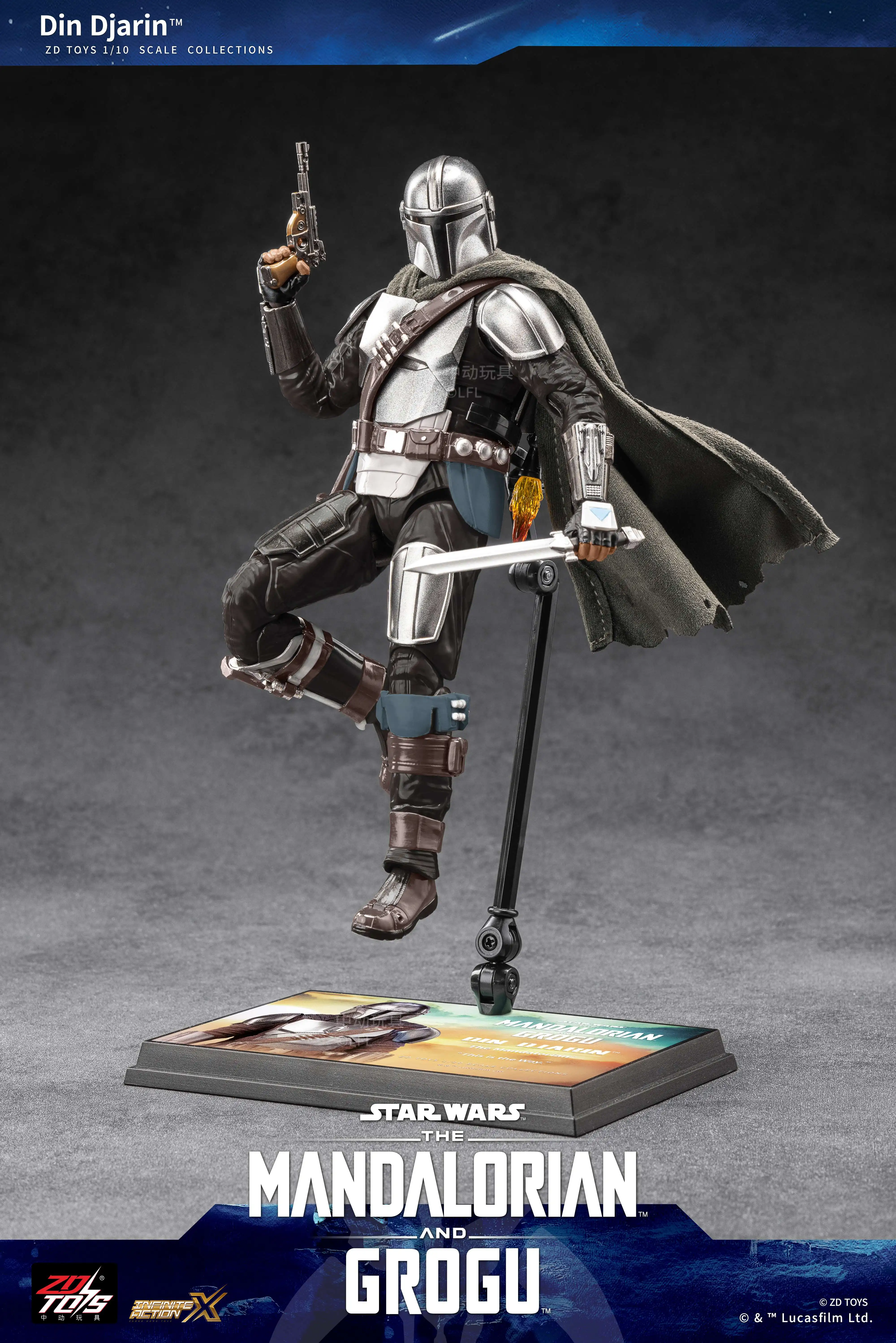 New ZD Toys 1/10 Star Wars The Mandalorian Grogu Luke Skywalker Darth Vader Storm Trooper Action Figures Anime Model Movable Toy view 5
