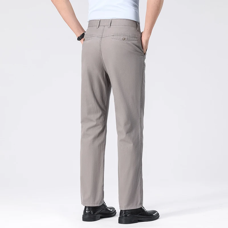 Premium Baumwoll-Bürohosen für Herren Bügelfrei Pflegeleichter Stoff Gürtelkompatibles Design Tägliche Casual-Event Lange Hosen – Detail 21