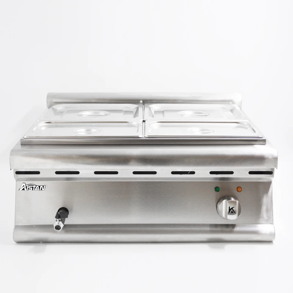 EH684 Commercial Grade Stainless Steel Bain Marie Buffet Food Warmer Steam Table For Catering And Restaurants, Sliver