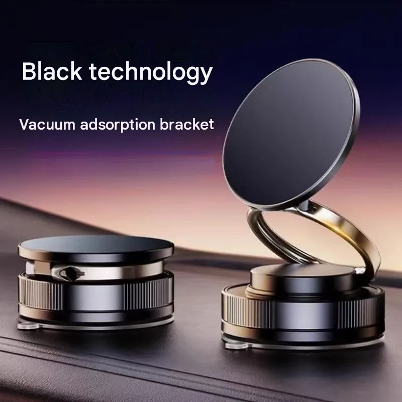 Car Magnetic Vacuum Adsorption Bracket 360 Rotating Double Side Suction Cup Mobile Phone Holder For Phone Live Streaming