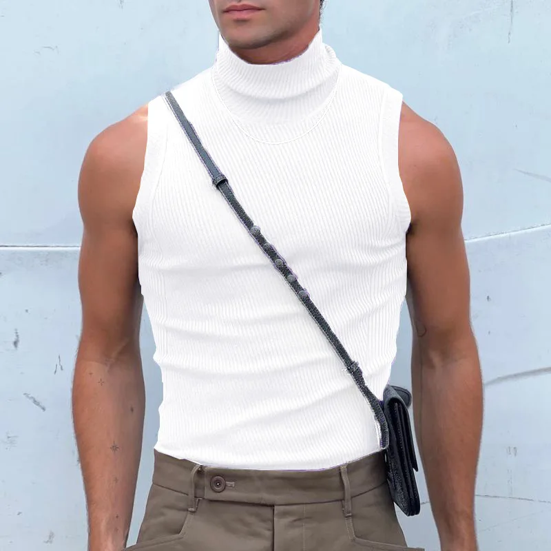 Men's Fashionable  Color Sleeveless Base Shirt 2026 Summer New Style Citywalk Breathable A-Line Thin Cotton Vest