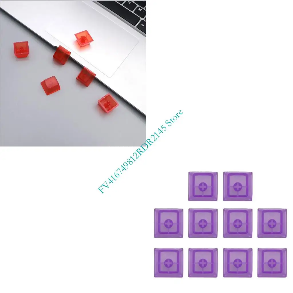 

B2EF 10Pcs PC Blank Clear Transparents Keycap Original Height Keycap for MX Switches