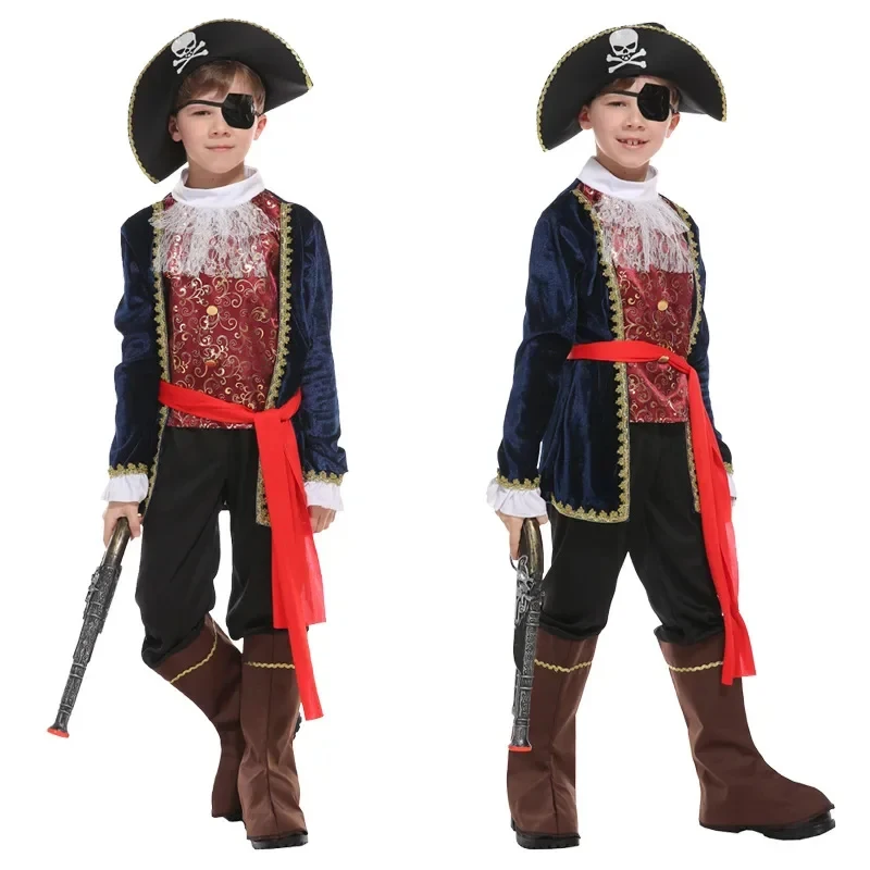 Disfraz de Pirata Corsario para Niños COSKids, Disfraz de Bucanero para Niños y Niñas, Disfraz de Fantasía para Purim, Halloween, Fiestas de Cumpleaños