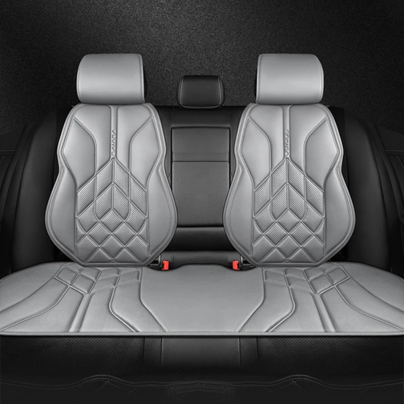 Nappa Leather Car Seat Covers Full Set 5 Seater Universal Car Seat Cushion Auto Accessories Interior Car Seat Protective Covers