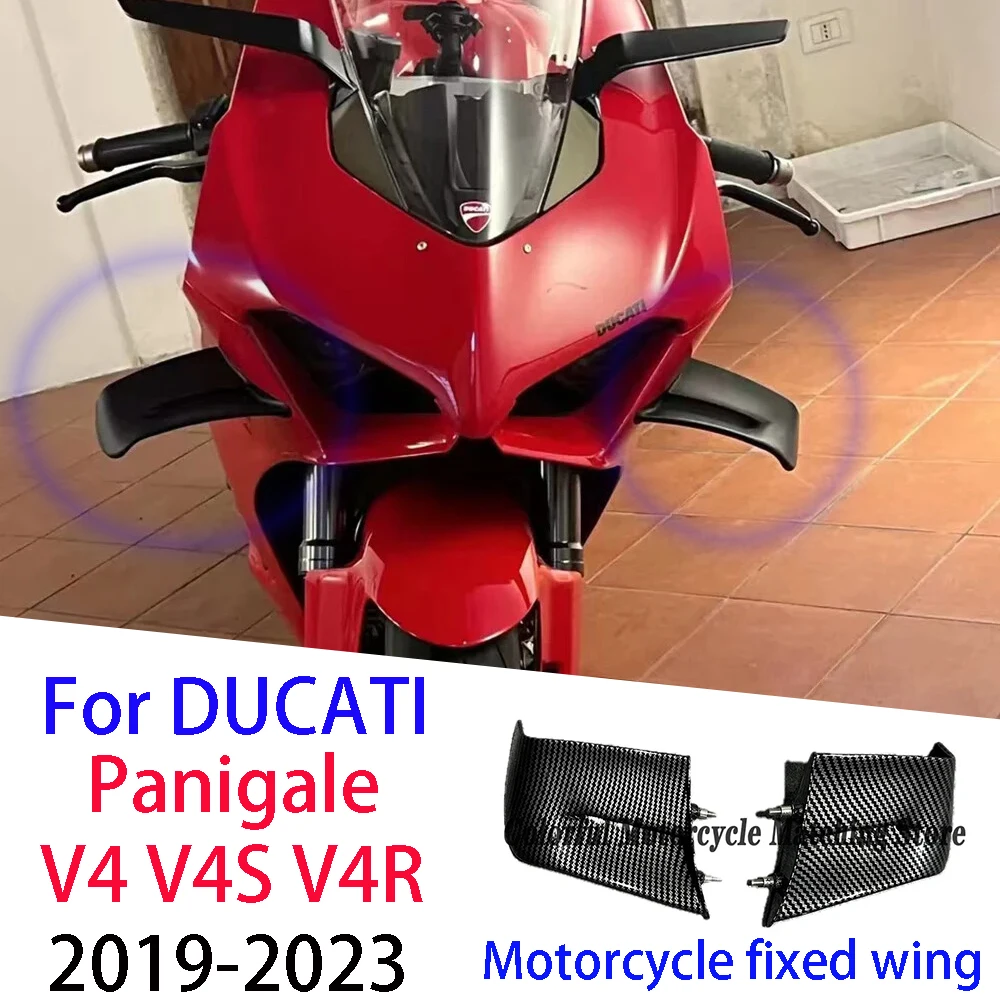 

For DUCATI PANIGALE V4 V4S V4R SP 2022 2023 Motorcycle Front Fairing Side Winglets Air Deflector Kit Matte black Side Cover