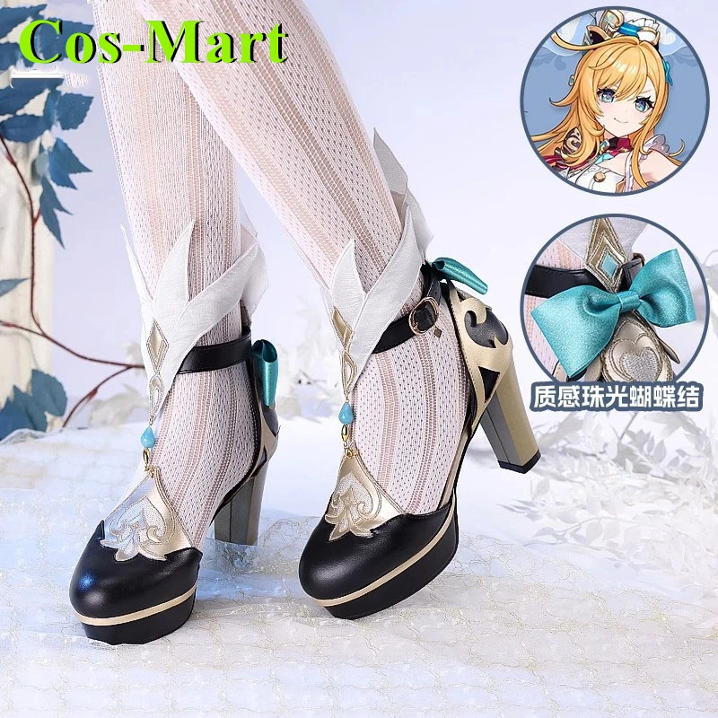 Cos-Mart Hot Game Genshin Impact Escoffier Schuhe Cosplay Universal Combat Boots Rollenspiel Gebrauchtes Zubehör