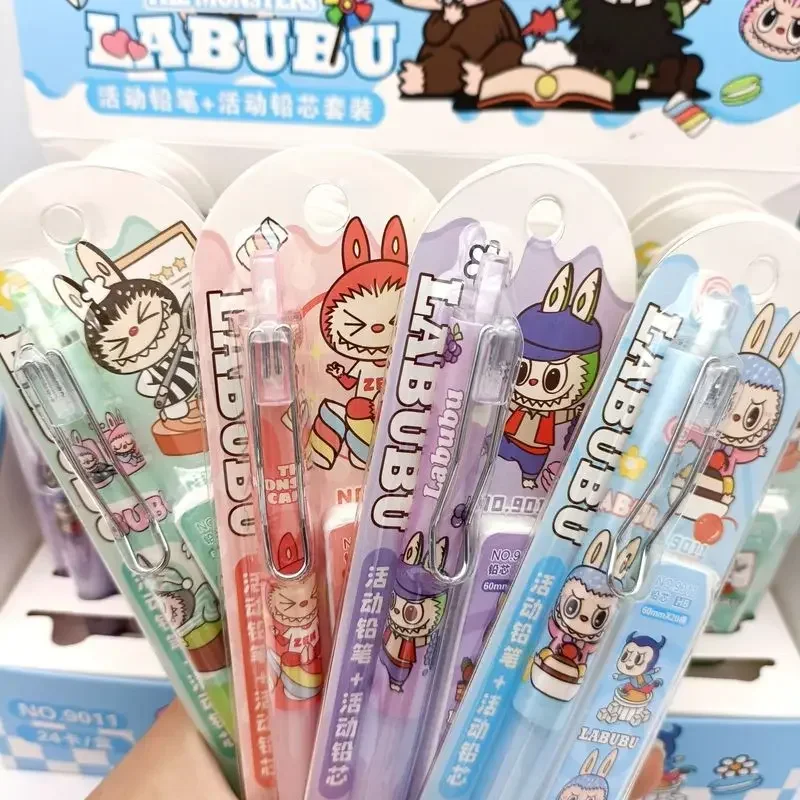 New 12/24pcs Cartoon New Rabble Automatic Pencil Set Student Hb Non Breaking Lead Lead Lead Pencil Combination Wholesale