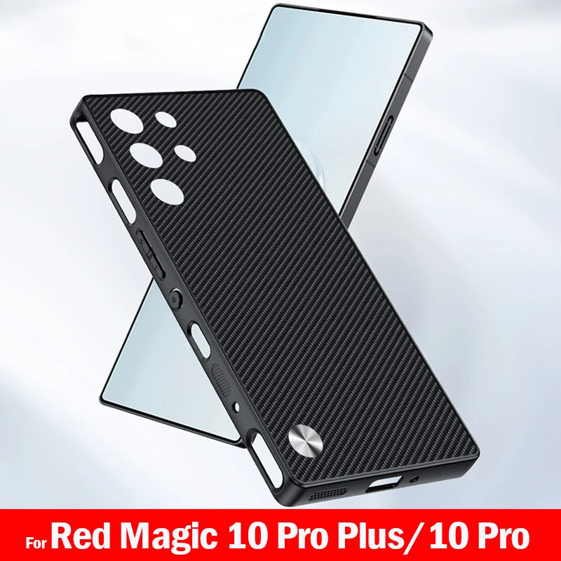 For Nubia Red Magic 10 Pro Plus Case Luxury Fiber Texture PU-Leather Protection Back Cover Capa for RedMagic 10 Pro+ Funda