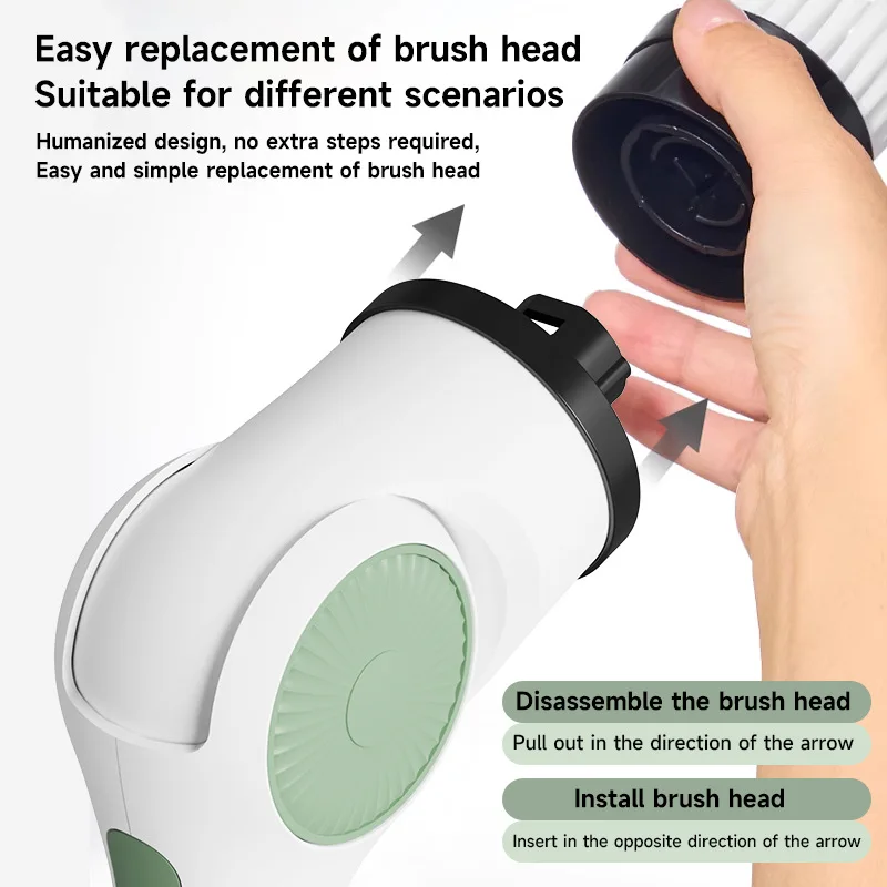 NEW 8-in-1 Electric Spin Scrubber Wireless Cleaning Brush IPX7 Waterproof Bathroom Scrubber Adjustable Extension Handle