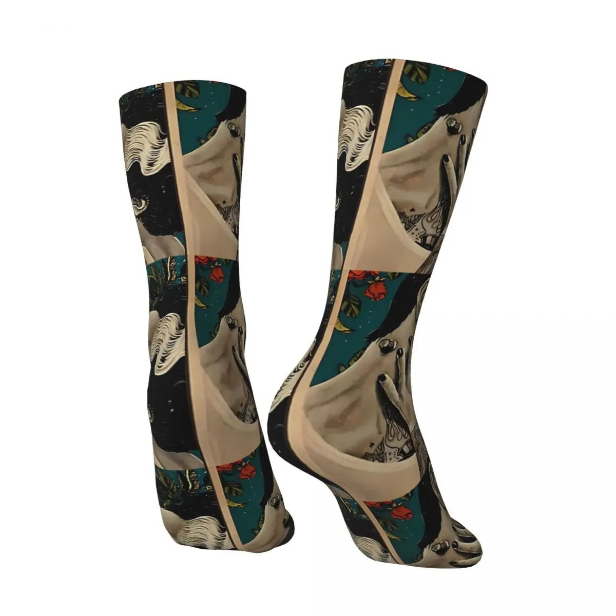 Calcetines Vintage de la novia de Frankenstein para hombre, calcetín de película de terror, Unisex, estilo callejero, sin costuras, estampado divertido, regalo