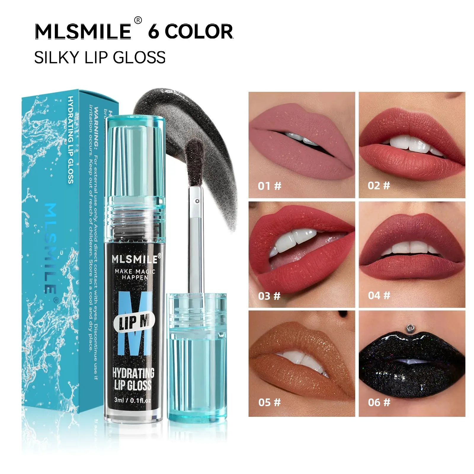 Pearl Infused Nude Lip Gloss Moisturizing Waterproof Long Lasting Glaze Non Stick Blue Bottle Formula